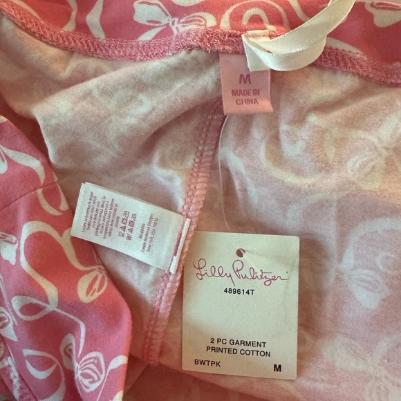 Lilly Pulitzer Pink Bow Pajama Pants, M, NWT - Picture 4 of 5